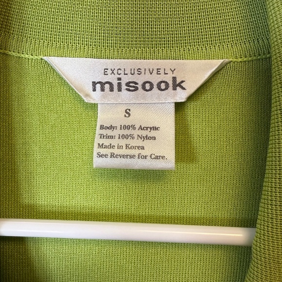 Misook Knit Jacket Bright Green Button Front Tailored Women’s Size Small - Picture 9 of 10